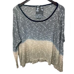 Young Fabulous & Broke Color Block Slub Knit Pullover Sweater Size Med Ombre